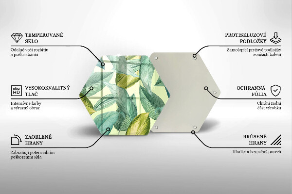 Tagliere in vetro temperato Foglie tropicali verdi