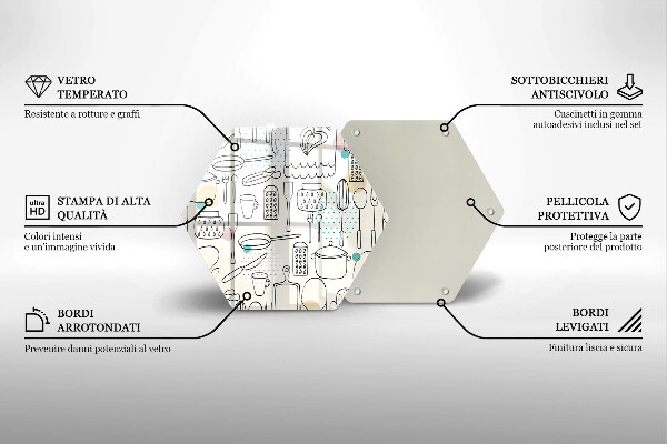 Tagliere in vetro temperato Accessori per la cucina