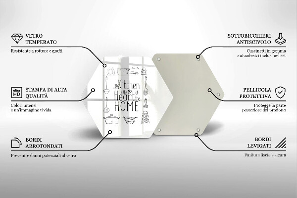 Tagliere in vetro temperato Iscrizione frase