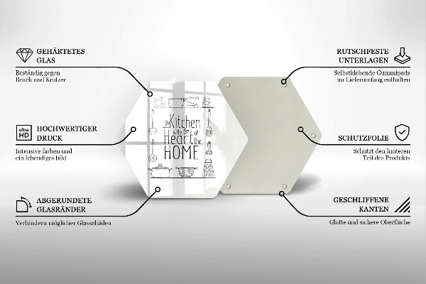 Tagliere in vetro temperato Iscrizione frase
