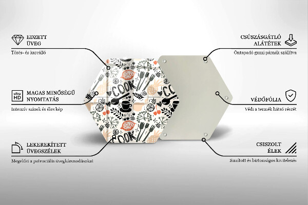 Tagliere in vetro temperato Motivo della cucina dei cartoni animati