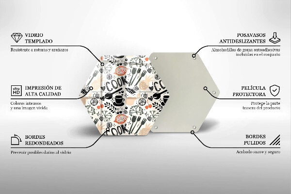 Tagliere in vetro temperato Motivo della cucina dei cartoni animati