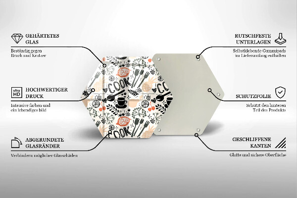Tagliere in vetro temperato Motivo della cucina dei cartoni animati