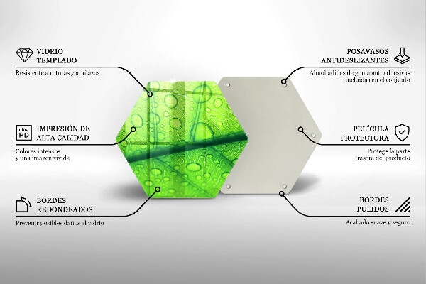 Tagliere in vetro temperato Primo piano di una foglia