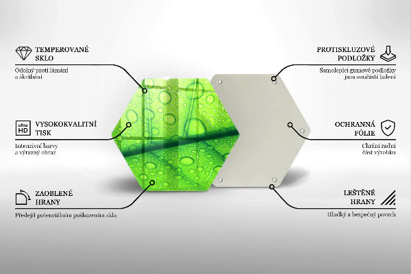 Tagliere in vetro temperato Primo piano di una foglia
