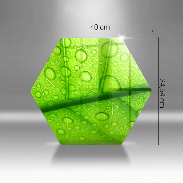 Tagliere in vetro temperato Primo piano di una foglia