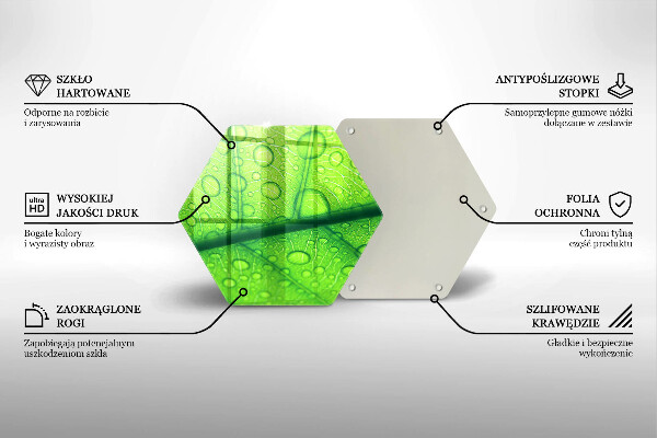 Tagliere in vetro temperato Primo piano di una foglia