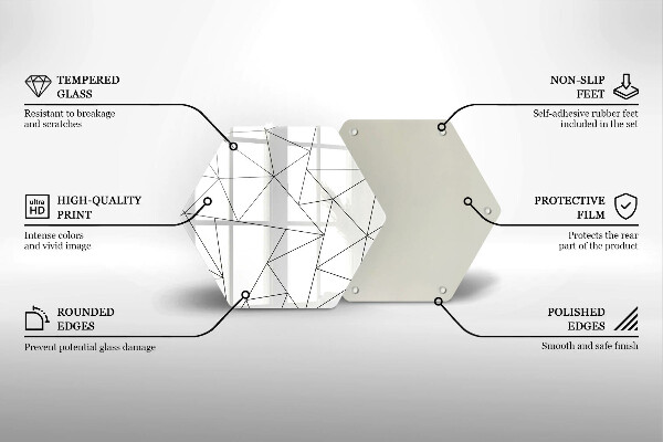 Tagliere in vetro temperato Triangoli bianchi