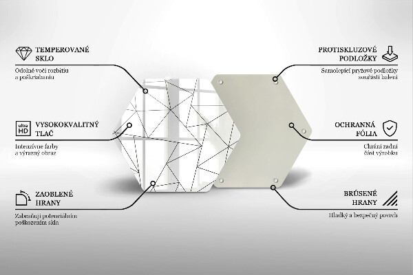 Tagliere in vetro temperato Triangoli bianchi