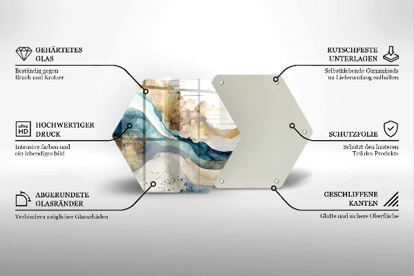 Tagliere in vetro temperato Marmo colorato