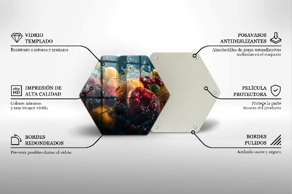 Tagliere in vetro temperato Frutta in acqua