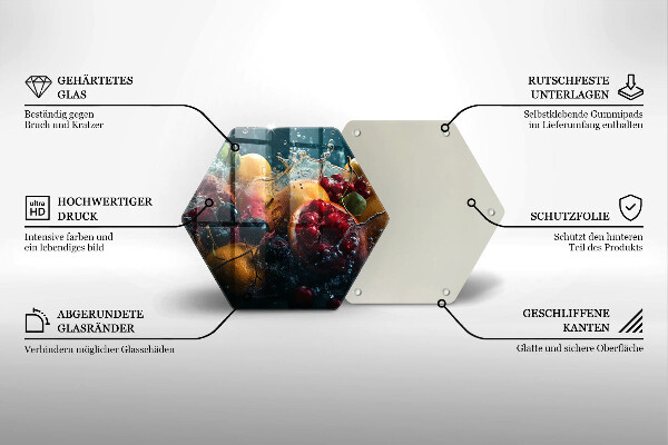 Tagliere in vetro temperato Frutta in acqua