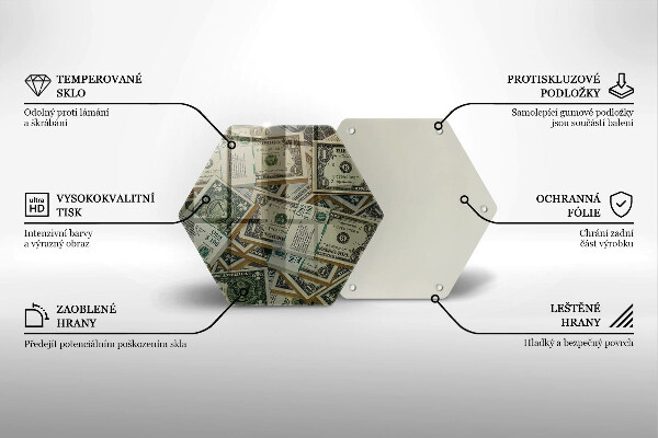 Tagliere in vetro temperato Dollari in denaro