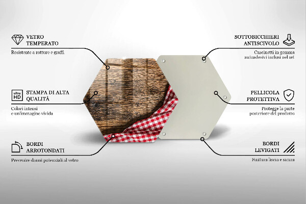 Tagliere in vetro temperato Tavolo di legno