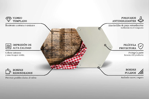 Tagliere in vetro temperato Tavolo di legno