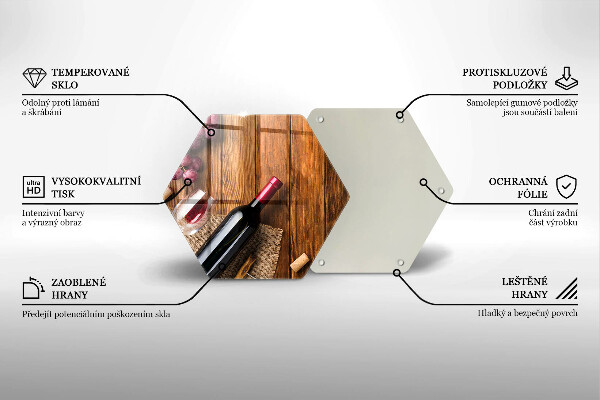 Tagliere in vetro temperato Una bottiglia di vino rosso