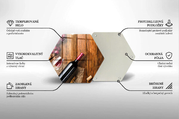 Tagliere in vetro temperato Una bottiglia di vino rosso