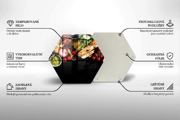 Tagliere in vetro temperato Ingredienti e spezie italiani