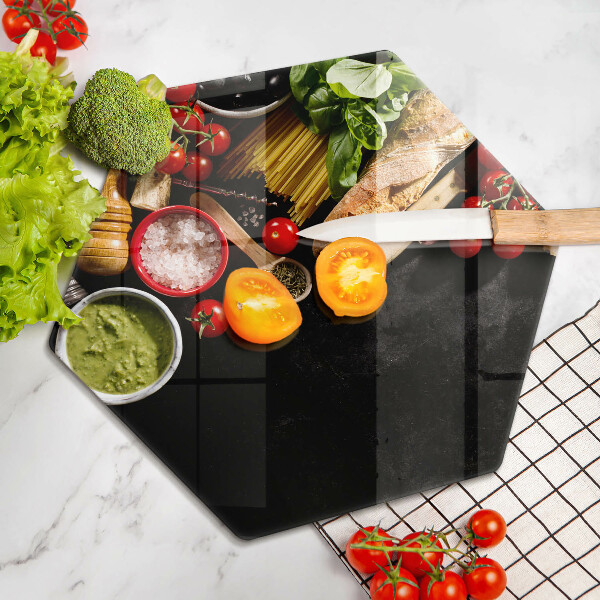 Tagliere in vetro temperato Ingredienti e spezie italiani