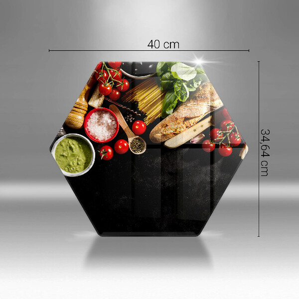 Tagliere in vetro temperato Ingredienti e spezie italiani