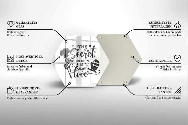 Tagliere in vetro temperato Iscrizione frase