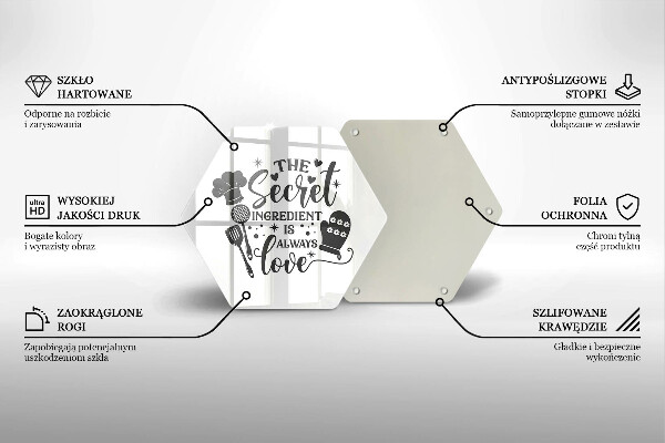 Tagliere in vetro temperato Iscrizione frase