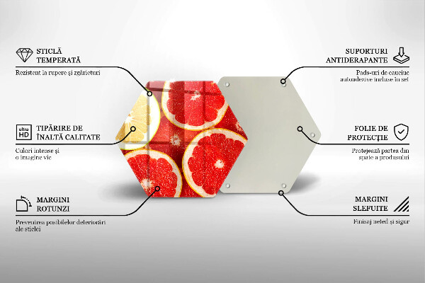 Tagliere in vetro temperato Fette di pompelmo