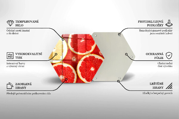 Tagliere in vetro temperato Fette di pompelmo