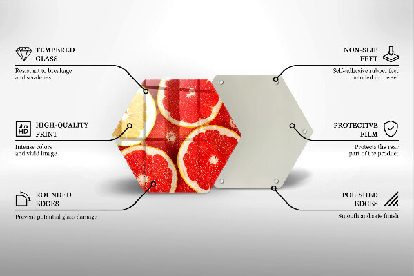 Tagliere in vetro temperato Fette di pompelmo