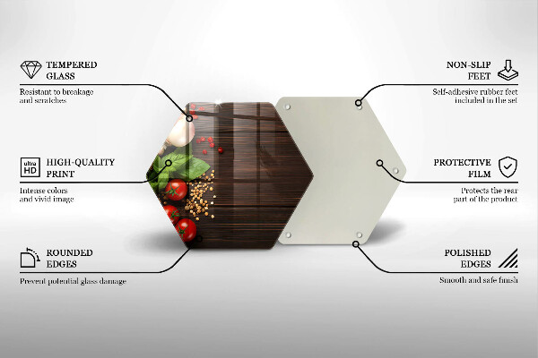 Tagliere in vetro temperato Verdure sul tavolo