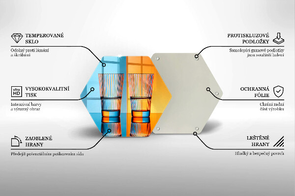 Tagliere in vetro temperato Due bicchieri d'acqua