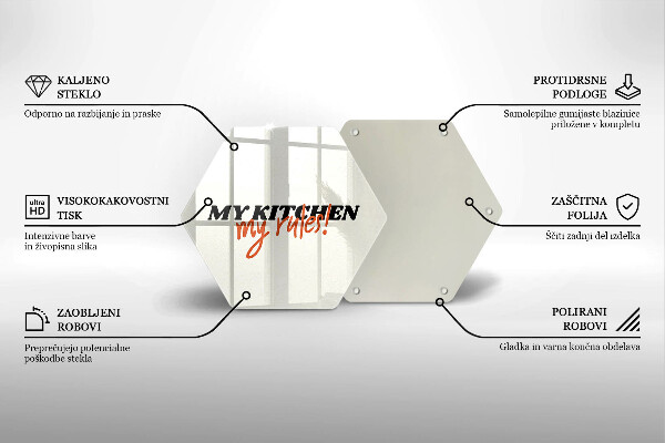 Tagliere in vetro temperato My kitchen my rules