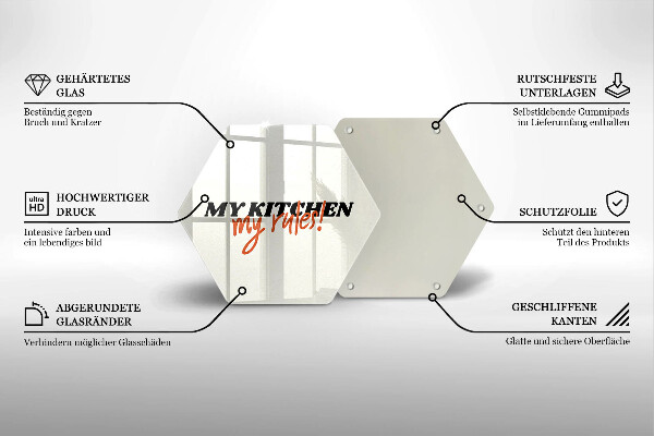 Tagliere in vetro temperato My kitchen my rules