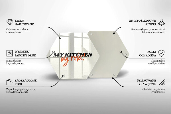 Tagliere in vetro temperato My kitchen my rules