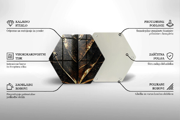 Tagliere in vetro temperato Foglia d'oro