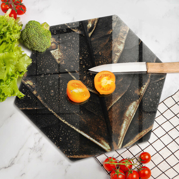 Tagliere in vetro temperato Foglia d'oro