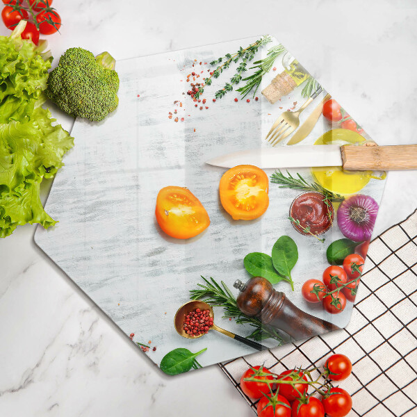 Tagliere in vetro temperato Verdure e spezie