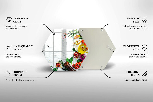 Tagliere in vetro temperato Verdure e spezie