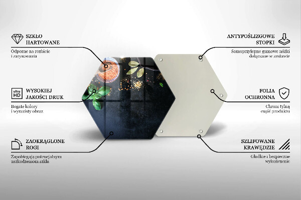 Tagliere in vetro temperato Ciotole di spezie