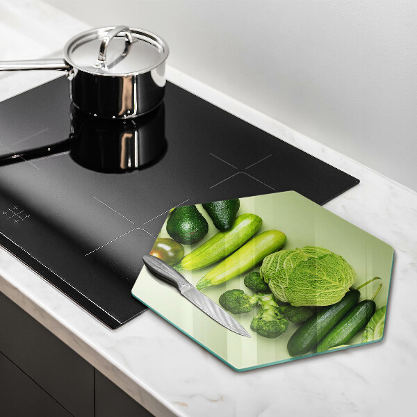 Tagliere in vetro temperato Frutta e verdura verde