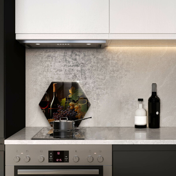 Tagliere in vetro temperato Bicchiere di vino e uva