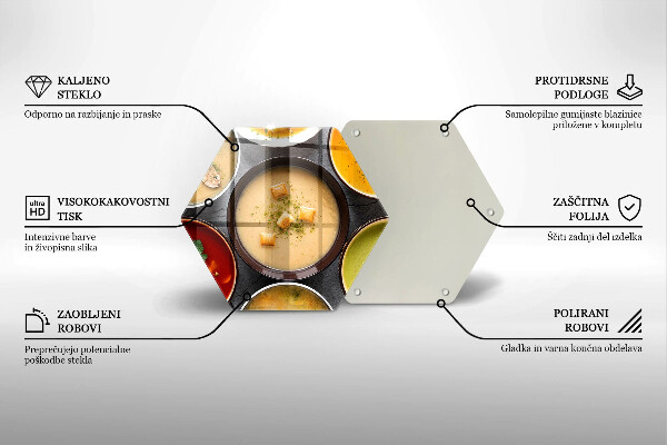 Tagliere in vetro temperato Zuppe colorate