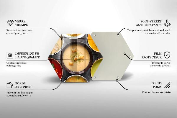 Tagliere in vetro temperato Zuppe colorate