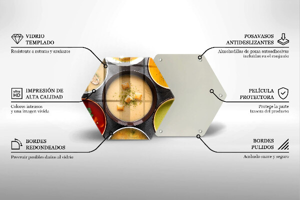 Tagliere in vetro temperato Zuppe colorate