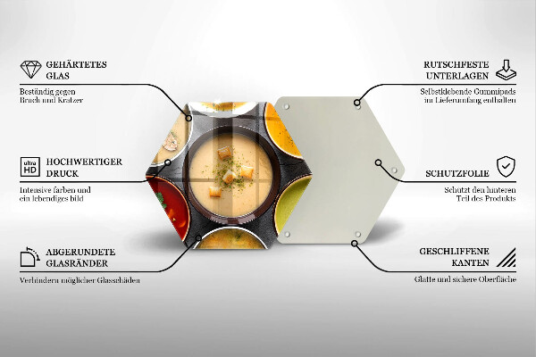 Tagliere in vetro temperato Zuppe colorate