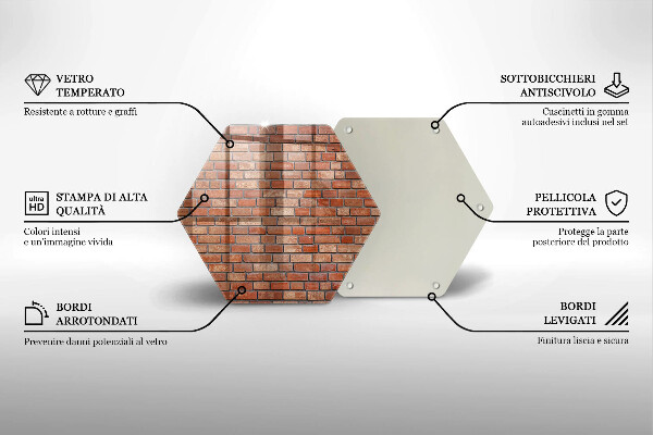 Tagliere in vetro Muro di mattoni