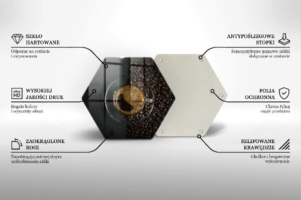 Tagliere in vetro Caffè e fagioli