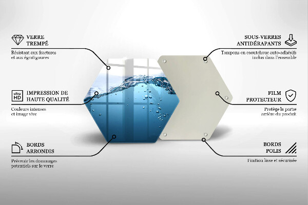 Tagliere in vetro Acqua blu