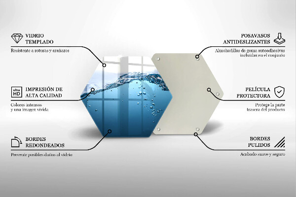 Tagliere in vetro Acqua blu