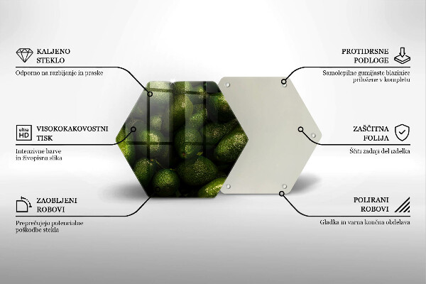 Tagliere in vetro temperato Frutto dell'avocado